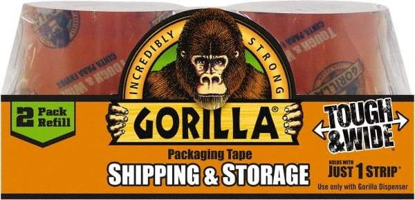Gorilla Tape - 2-7/8" x 30 Yd Clear Acrylic Adhesive Packaging Tape - BOPP Film Backing, 3.4 mil Thick, 44 Lb Tensile Strength - Industrial Tool & Supply