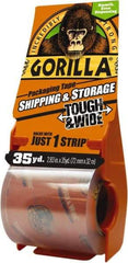 Gorilla Tape - 2-7/8" x 35 Yd Clear Acrylic Adhesive Packaging Tape - BOPP Film Backing, 3.4 mil Thick, 44 Lb Tensile Strength - Industrial Tool & Supply