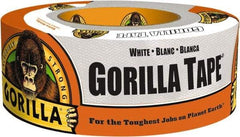 Gorilla Tape - 1-7/8" x 10 Yds White Duct Tape - 17 mil, Rubber Adhesive, Cotton/Polyester Blend Cloth Backing, 32°F to 150°F - Industrial Tool & Supply