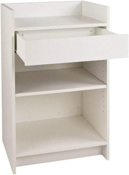 ECONOCO - 1 Shelf, Closed Shelving Register Stand - 24 Inch Wide x 24 Inch Deep x 38 Inch High, White - Industrial Tool & Supply
