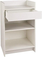 ECONOCO - 1 Shelf, Closed Shelving Register Stand - 24 Inch Wide x 24 Inch Deep x 38 Inch High, White - Industrial Tool & Supply