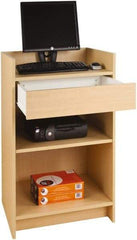 ECONOCO - 1 Shelf, Closed Shelving Register Stand - 24 Inch Wide x 24 Inch Deep x 38 Inch High, Maple - Industrial Tool & Supply