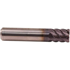 Emuge - 1/4" Diam, 1/2" LOC, 6 Flute Solid Carbide Roughing & Finishing End Mill - TiAlN Finish, 2" OAL, 1/4" Shank Diam, Cylindrical Shank, 50° Helix, Stub Length - Industrial Tool & Supply