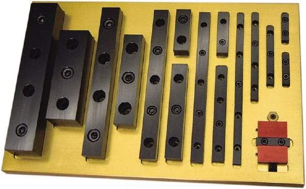Mitee-Bite - 6" Long x 0.48" Wide x 0.35" High, 4 Hole Locating & Positioning Rails - 1/4-20, Low Carbon Steel - Industrial Tool & Supply