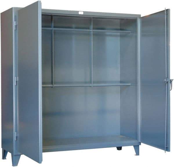Strong Hold - Locking Storage Cabinet - Steel, 72" Wide x 24" Deep x 78" High, Dark Gray - Industrial Tool & Supply