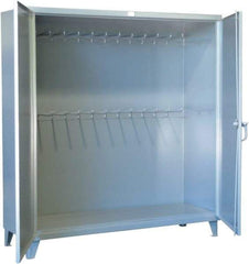 Strong Hold - Pegboard Storage Cabinet - Steel, 60" Wide x 24" Deep x 78" High, Dark Gray - Industrial Tool & Supply