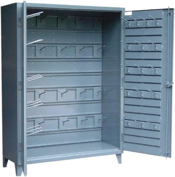 Strong Hold - Locking Storage Cabinet - Steel, 72" Wide x 24" Deep x 78" High, Dark Gray - Industrial Tool & Supply