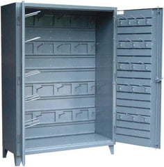 Strong Hold - Locking Storage Cabinet - Steel, 72" Wide x 24" Deep x 78" High, Dark Gray - Industrial Tool & Supply