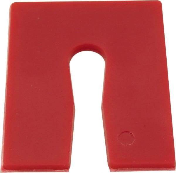 Precision Brand - 1,008 Piece, 1/8" Thick x 2" Wide x 3" Long Polystyrene Slotted Shim - Red, ±10% Tolerance - Industrial Tool & Supply