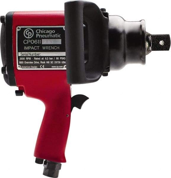 Chicago Pneumatic - 1" Drive, 3,500 RPM, 2,800 Ft/Lb Torque Impact Wrench - Pistol Grip Handle, 1,020 IPM, 48 CFM, 90 psi, 1/2" NPT Inlet - Industrial Tool & Supply