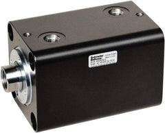 Schrader Bellows - 32 Bore, 18 Rod Diam, Double Acting Steel Body Compact Hydraulic Cylinder - 3,000 psi Max Working Pressure, 89mm OAL, 7/16-20 Rod Thread, No. 4-40 Port, 25mm Stroke Length - Industrial Tool & Supply