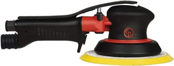 Chicago Pneumatic - 12,000 OPM, 16 CFM Air Consumption, 90 psi Air Pressure, Palm Air Orbital Sander - Round Pad, Hook & Loop Backing, 1/4" Inlet - Industrial Tool & Supply