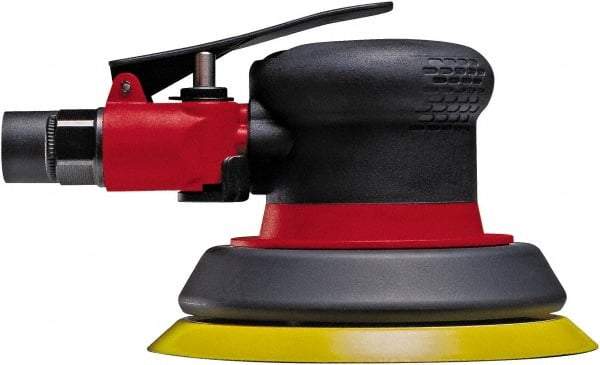 Chicago Pneumatic - 12,000 OPM, 19 CFM Air Consumption, 90 psi Air Pressure, Palm Air Orbital Sander - Round Pad, Hook & Loop Backing, 1/4" Inlet - Industrial Tool & Supply