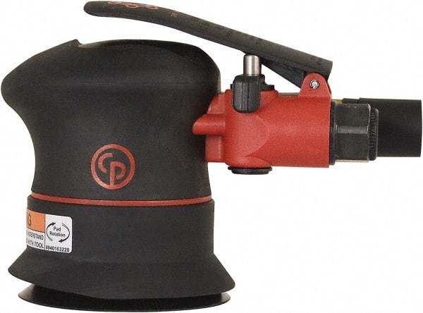 Chicago Pneumatic - 12,000 OPM, 16 CFM Air Consumption, 90 psi Air Pressure, Palm Air Orbital Sander - Round Pad, Hook & Loop Backing, 1/4" Inlet - Industrial Tool & Supply