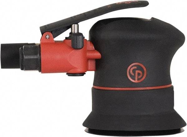 Chicago Pneumatic - 12,000 OPM, 16 CFM Air Consumption, 90 psi Air Pressure, Palm Air Orbital Sander - Round Pad, Hook & Loop Backing, 1/4" Inlet - Industrial Tool & Supply