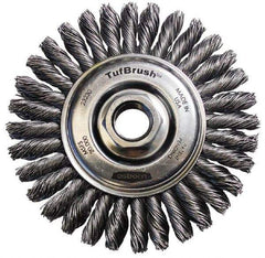 Osborn - 4-1/8" OD, 5/8-11 Arbor Hole, Stringer Bead Steel Wheel Brush - 3/16" Face Width, 7/8" Trim Length, 0.02" Filament Diam, 20,000 RPM - Industrial Tool & Supply