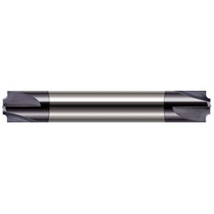 Corner Rounding End Mill: 0.125″ Radius, 0.3125″ Diam, 4 Flutes, Solid Carbide 2.5″ OAL, 5″ Shank Dia, AlTiN Finish, Double End