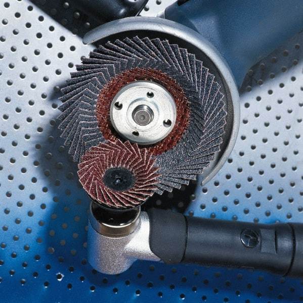 Garryson - 60 Grit, 2" Disc Diam, Zirconia Alumina Flap Disc - 30,000 Max RPM, Nylon Backing, Quick Change Type S Attaching System, Coated - Industrial Tool & Supply