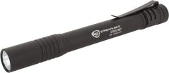 Streamlight - White LED Bulb, 100 Lumens, Disposable Mini Flashlight - Black Aluminum Body, 2 AAA Alkaline Batteries Included - Industrial Tool & Supply