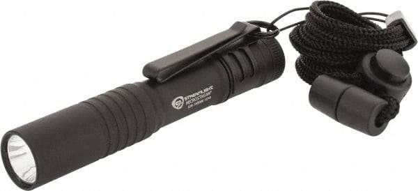 Streamlight - White LED Bulb, 45 Lumens, Mini Flashlight - Black Aluminum Body, 1 AAA Alkaline Battery Included - Industrial Tool & Supply
