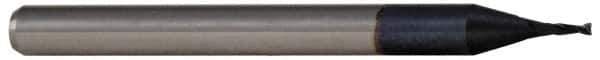 Accupro - 0.028", 0.044" LOC, 1/8" Shank Diam, 1-1/2" OAL, 2 Flute, Solid Carbide Square End Mill - Single End, AlTiN Finish, Spiral Flute, 30° Helix, Centercutting, Right Hand Cut, Right Hand Flute, Series Miniature - Industrial Tool & Supply
