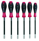 7 Piece - 5.0 - 13.0mm - SoftFinish® Cushion Grip Flexible Shaft Metric Nut Driver Set - Industrial Tool & Supply