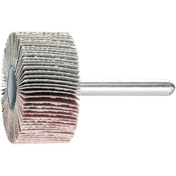 PFERD - 1-1/2" Diam x 1" Face Width, Aluminum Oxide Coated Mounted Flap Wheel - 1/4" Shank Mount, 240 Grit, 23,000 Max RPM - Industrial Tool & Supply