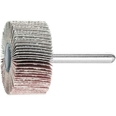 PFERD - 1-1/2" Diam x 1" Face Width, Aluminum Oxide Coated Mounted Flap Wheel - 1/4" Shank Mount, 240 Grit, 23,000 Max RPM - Industrial Tool & Supply