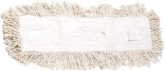 Unisan - 24" Wide Cotton Dust Mop Head - Slip-On/Slip-Through Backing, White, Cut-End Head, Launderable - Industrial Tool & Supply