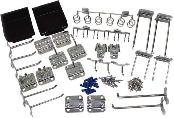 Triton - 30 Piece, Pegboard Hook Set - Zinc Alloy & Steel - Industrial Tool & Supply