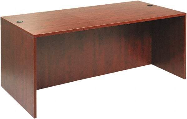 ALERA - Woodgrain Laminate Desk Shell - 71" Wide x 35-1/2" Deep x 29-5/8" High, Medium Cherry - Industrial Tool & Supply
