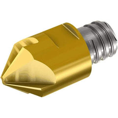 Iscar - MM ECF Grade IC908 Carbide Chamfer Milling Tip Insert - TiAlN Finish, 6 Flutes, 8mm Cutting Diam, 25mm Depth of Cut, 25mm Extension - Industrial Tool & Supply