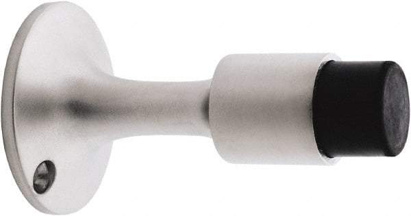 IVES - 6" Projection Wall Door Stop - Screw Mount, Satin Chrome Finish - Industrial Tool & Supply