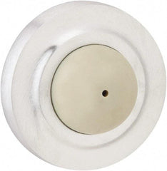 IVES - 4" Projection Convex Wall Bumper - Screw Mount, Satin Chrome Finish - Industrial Tool & Supply