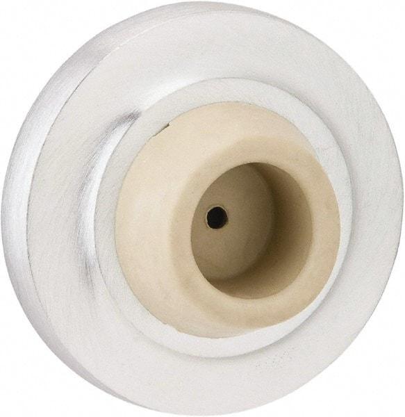 IVES - 4" Projection Concave Bumper - Screw Mount, Satin Chrome Finish - Industrial Tool & Supply