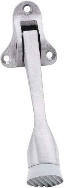 IVES - 4" Projection Floor Door Stop - Screw Mount, Satin Chrome Finish - Industrial Tool & Supply