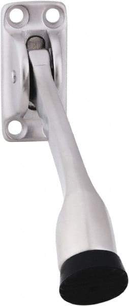 IVES - 4" Projection Floor Door Stop - Screw Mount, Satin Chrome Finish - Industrial Tool & Supply