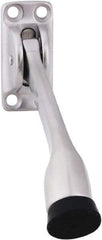 IVES - 4" Projection Floor Door Stop - Screw Mount, Satin Chrome Finish - Industrial Tool & Supply