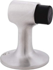 IVES - 4" Projection Floor Door Stop - Screw Mount, Satin Chrome Finish - Industrial Tool & Supply