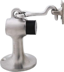 IVES - 4" Projection Floor Door Stop - Screw Mount, Satin Chrome Finish - Industrial Tool & Supply