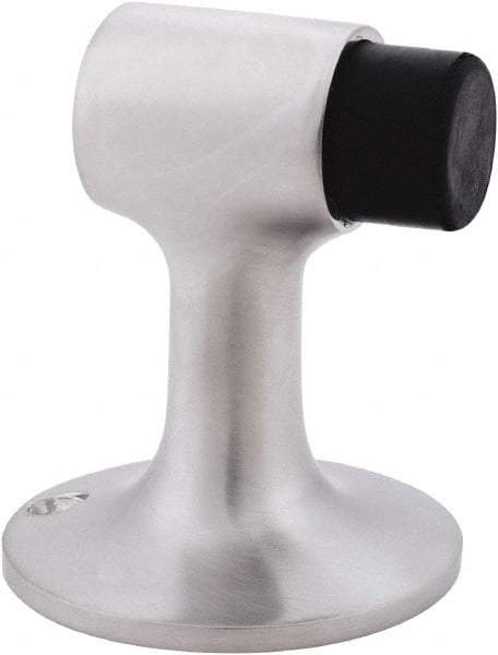 IVES - 4" Projection Floor Door Stop - Screw Mount, Satin Chrome Finish - Industrial Tool & Supply