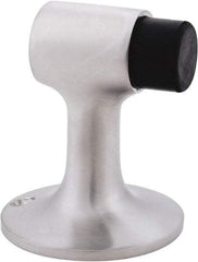 IVES - 4" Projection Floor Door Stop - Screw Mount, Satin Chrome Finish - Industrial Tool & Supply