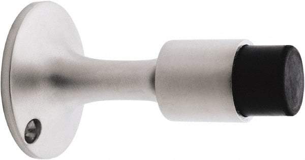 IVES - 6" Projection Wall Door Stop - Screw Mount, Satin Chrome Finish - Industrial Tool & Supply