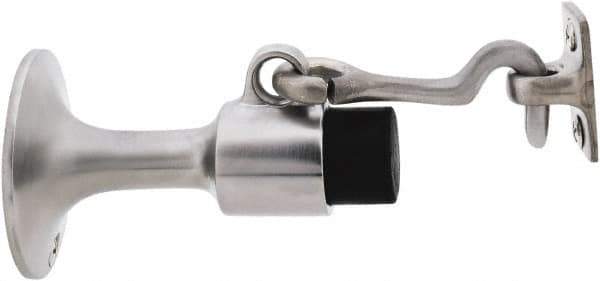 IVES - 6" Projection Wall Door Stop - Screw Mount, Satin Chrome Finish - Industrial Tool & Supply