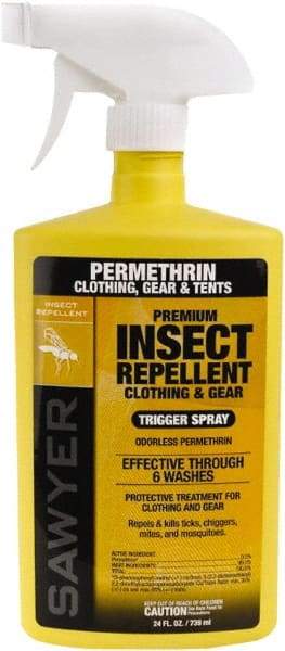 Sawyer - 24 oz 0.5% Permethrin Pump Spray - For Mosquitos, Ticks, Mites, Chiggers, Flies - Industrial Tool & Supply
