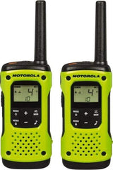 Motorola - 16 Mile Range, 22 Channel, 0.5 & 1.5 Watt, Series Talkabout, Recreational Two Way Radio - FRS/GMRS Band, 462.55 to 467.7125 Hz, AA & NiMH Battery, 9 NiMH & 23 AA hr Life, 9.65" High x 9.45" Wide x 2.44" Deep, Scanning, Low Battery Alerts - Industrial Tool & Supply