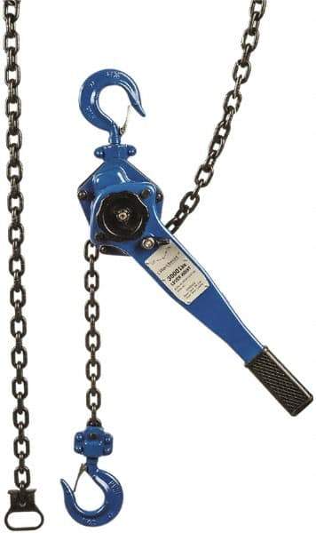 Value Collection - 3,000 Lb Lifting Capacity, 10' Lift Height, Lever Hoist - Made from Chain, 44 Lb Avg Pull to Lift Rated Load, 1 Chain - Industrial Tool & Supply