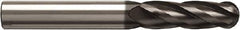 Seco - 8mm Diam, 40mm LOC, 4 Flute Solid Carbide Ball End Mill - NXT Finish, Single End, 100mm OAL, 8mm Shank Diam, Spiral Flute - Industrial Tool & Supply