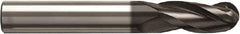 Seco - 1mm Diam, 2mm LOC, 3 Flute Solid Carbide Ball End Mill - NXT Finish, Single End, 38mm OAL, 3mm Shank Diam, Spiral Flute - Industrial Tool & Supply