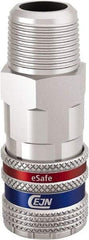 CEJN - 1/2 Male NPT European High Flow Pneumatic Hose Safety Coupler - Steel/Brass, 3/8" Body Diam - Industrial Tool & Supply